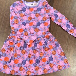 Tea Collection and Hello Kitty Kids Floral Dress - Pink, Orange, and Purple